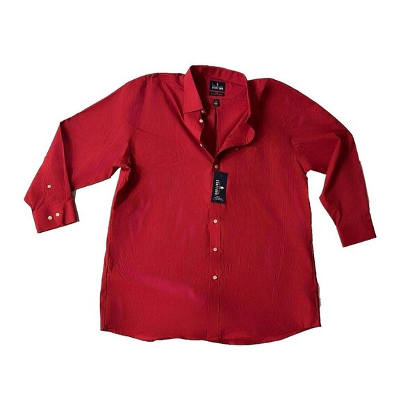 Stafford Other - NWT Stafford Men's Travel Easy care Long Sleeve Shirt Red XL 17-17.5 32/33